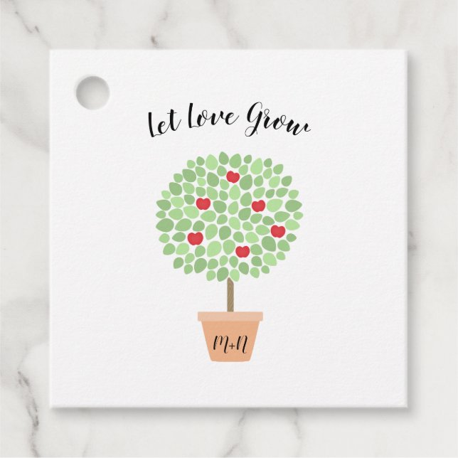 Låt Kärlek Grow Apple Träd tacka dig Gåvor Etiketter (Framsida)