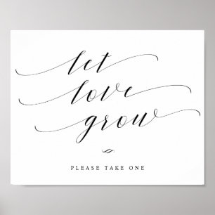 Låt Kärlek Grow Elegant Calligraphy Bröllop undert Poster