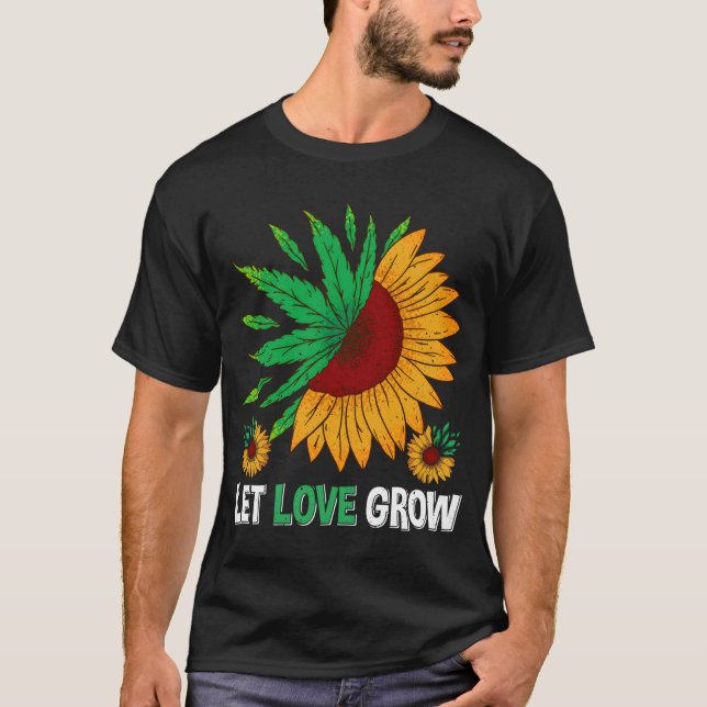 Låt Kärlek Grow Garden Ager Garden T Shirt (Framsida)