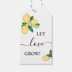 Låt Kärlek Grow Plant Gift Lemons Shower Presentetikett