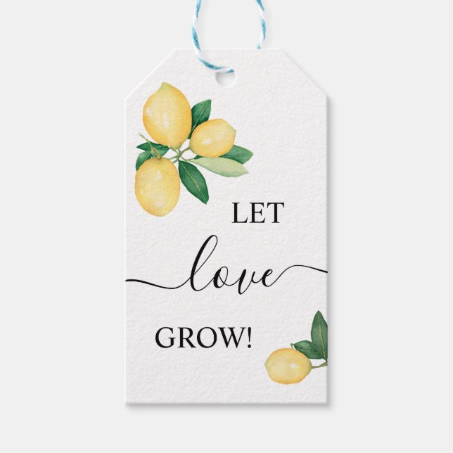 Låt Kärlek Grow Plant Gift Lemons Shower Presentetikett (Framsidan)