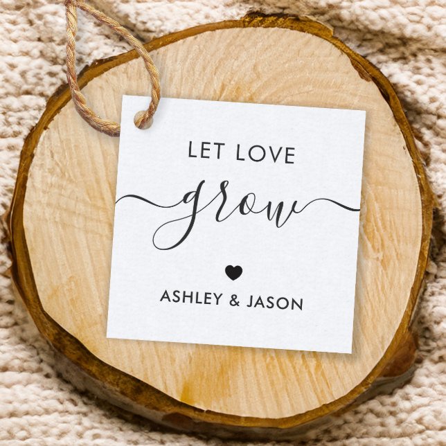 Låt Kärlek Grow, Plant Gift Märkre, Bröllop, Kraft Gåvor Etiketter (Skapare uppladdad)