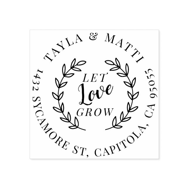 Låt Kärlek Grow | Returadress för nya raster Stämpel (Tryck)