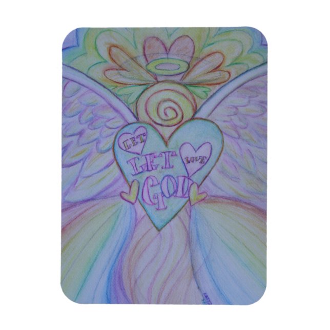 Låt Kärlek, låt gud Rainbow Angel Magnet (Vertikal)