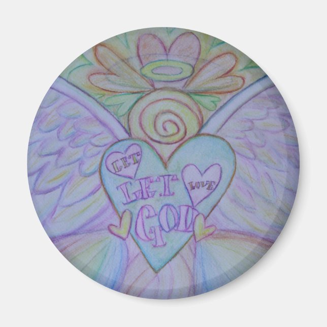 Låt Kärlek, låt gud Rainbow Angel Magnet (Framsidan)