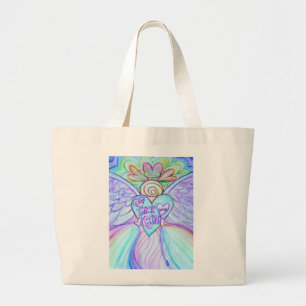 Låt Kärlek låta gud Rainbow Angel Art Tote Bag Jumbo Tygkasse