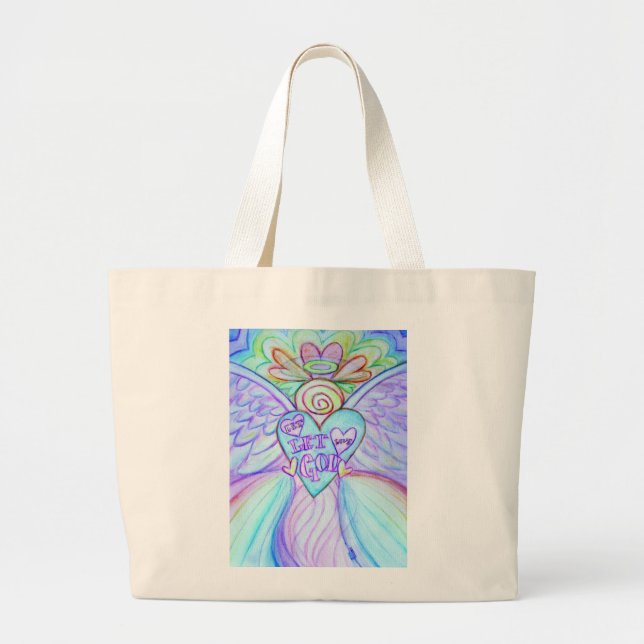 Låt Kärlek låta gud Rainbow Angel Art Tote Bag Jumbo Tygkasse (Framsidan)