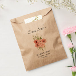 Låt Kärlek odla 1 Zinnia Seeds bröllopsbag
