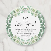 Låt Kärlek odla eukalyptus Foliage Tack Bröllop