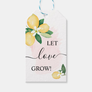 Låt Kärlek odla Rosa Lemons Shower-favör för växto Presentetikett