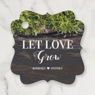 Låt Kärlek odla Rustic Woodland Bröllop Gåvor Etiketter