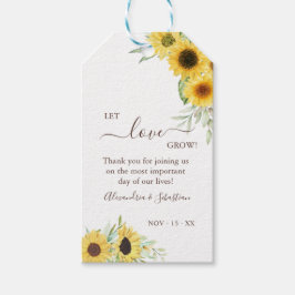 Låt Kärlek odla solrosolja Greenery Bröllop Presentetikett