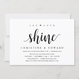 Låt Kärlek Shine, Modern Elopement efter Bröllop Inbjudningar