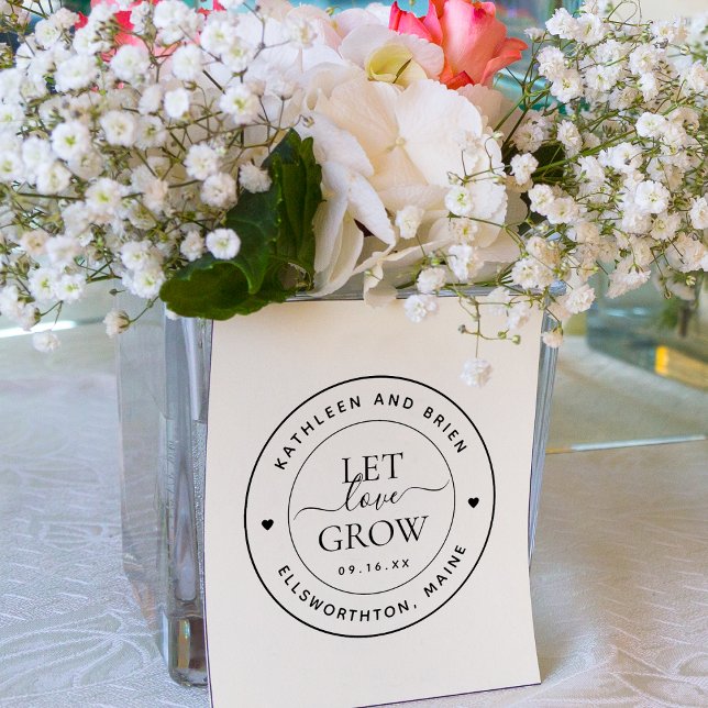 Låt Kärlek skapa skript Stämpel (Personalized Wedding Let Love Grow Script Rubber Stamp)