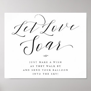 Låt Kärlek Soar Ballon skicka av skript Bröllop-te Poster
