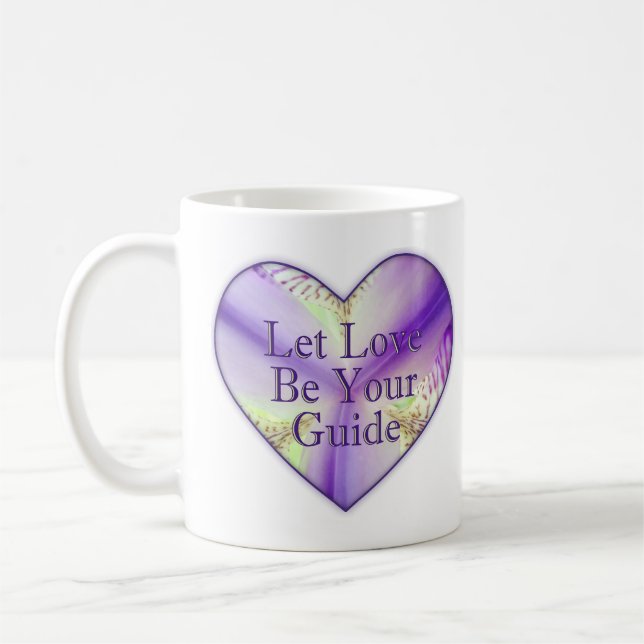 Låt Kärlek vara din guide, hjärtblomma Kaffemugg (Vänster)