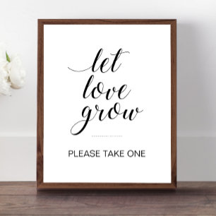 Låt Kärlek Växa Bröllopspresent Växt Botaniska Tec Poster