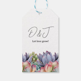 "Låt Kärlek växa" Succulent Bröllop Gift Märkre Presentetikett