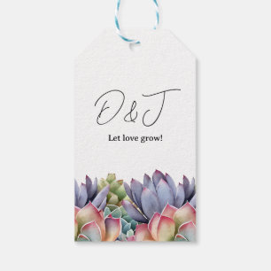 "Låt Kärlek växa" Succulent Bröllop Gift Märkre Presentetikett