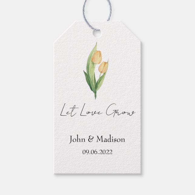 Låt kärlek växa Tulipfröpaket Bröllop Presentetikett (Framsidan)