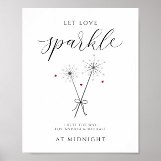 Låt kärleken blomma - Glänsande avskedsskylt bröll Poster