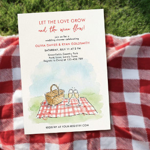 Låt kärleken växa sommar picknick vin bröllop show inbjudningar