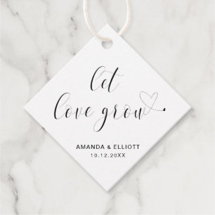 Låt Kärleken Växa Svart och Vit Typografi Bröllop Gåvor Etiketter