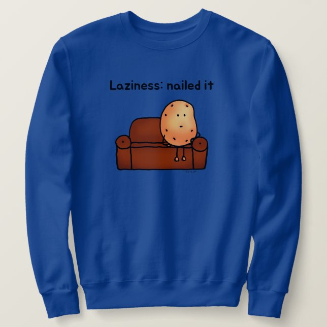 Lat kartoffel rolig serie design lång ärmad tröja (Design framsida)