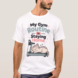 Lat katt gym rutin Sarksast nyårslöfte T Shirt