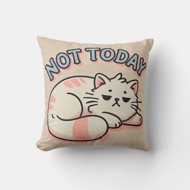 Lat katt som inte orkar Idag Rolig Avslappnad Stil Kudde (Framsida)