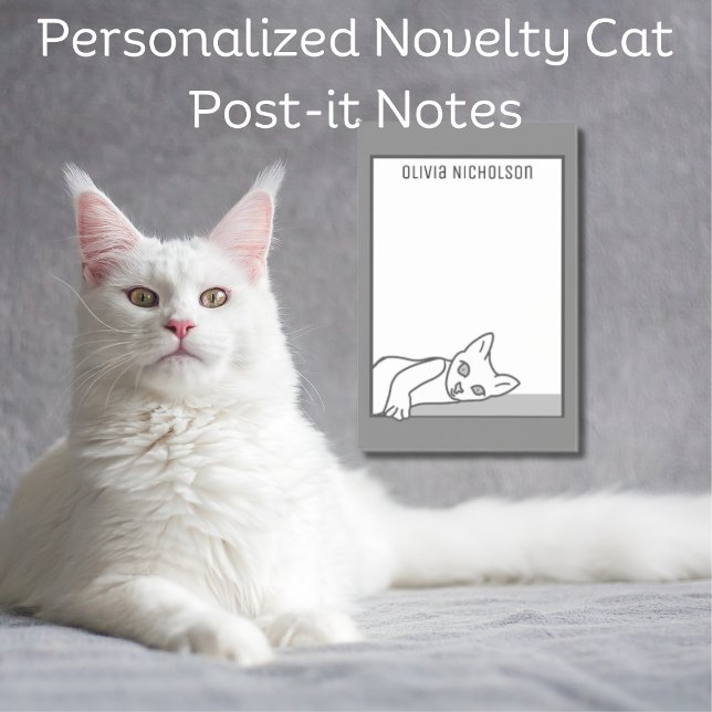 Lat kattkonst Personlig nyhet Katt Post-it Block (Lazy Kitten Art Personalized Novelty Cat Post-it Notes)