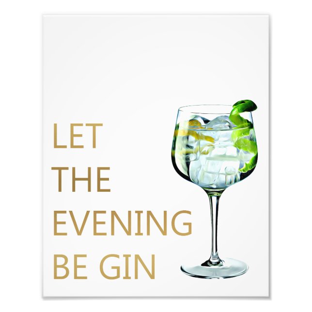 Låt kvällen vara gin fototryck (Framsidan)