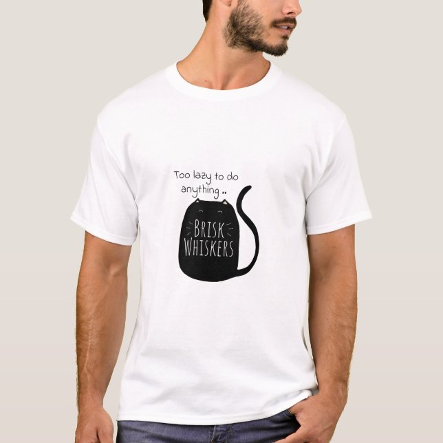 Lat lat svart katt t shirt (Framsida)