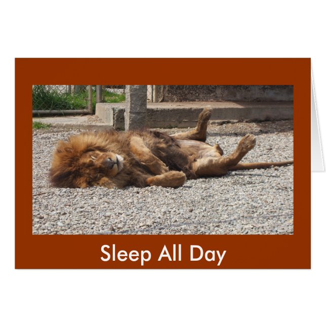 Lat lejont hälsningskort (Framsidan Horizontal)