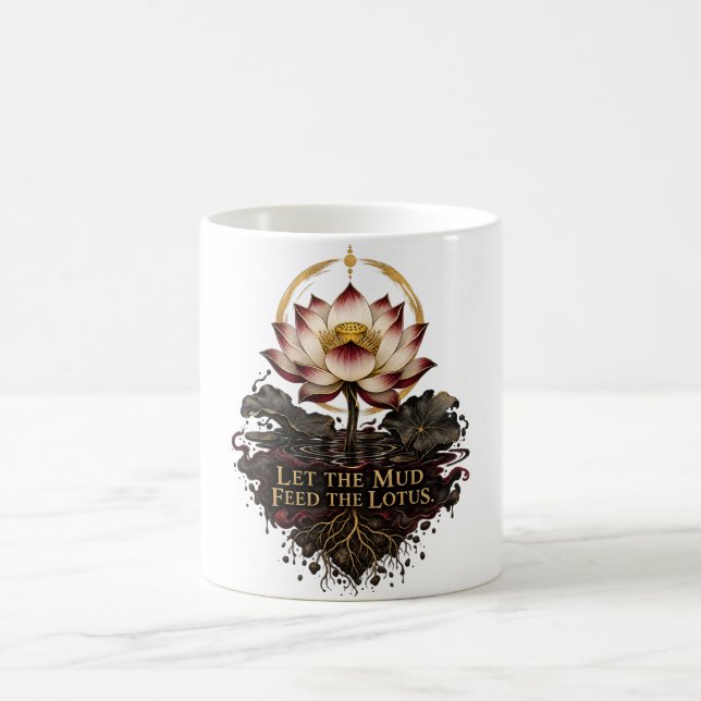 Låt leran mata lotus Dhammapada Kaffemugg (Center)