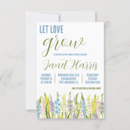 Låt Love Grow, Pastel Blue Gladiolus Bridal Shower Inbjudningar