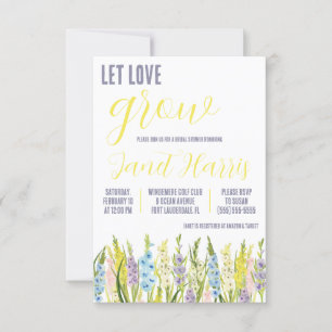 Låt Love Grow, Pastel Gladiolus Bridal Shower Inbjudningar