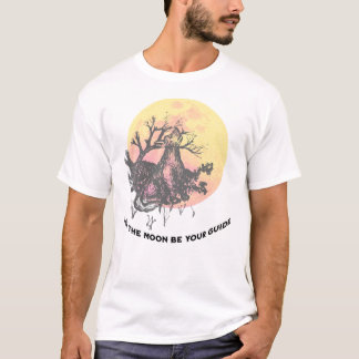 Låt Måne vara din guide, Varg på Måne, Rustic T Shirt