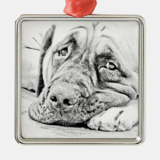 Lat Mastiff Julgransprydnad Metall (Framsidan)