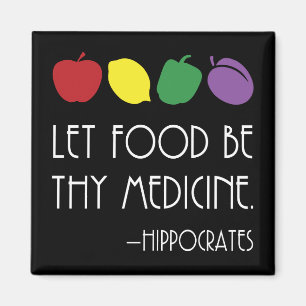 Låt mat vara Thy medicin Hippocrates med frukt Magnet