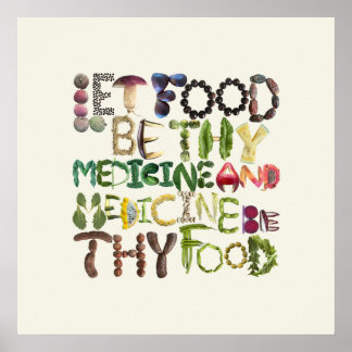 Låt maten vara Thera Medicine - Healthy Food Quote Poster