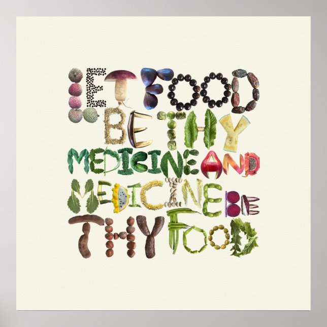 Låt maten vara Thera Medicine - Healthy Food Quote Poster (Framsidan)