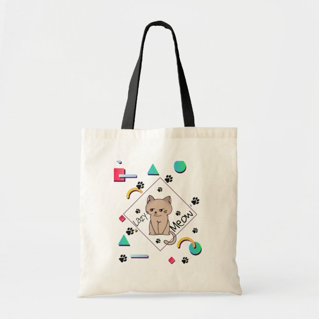 Lat Meow – bästa lata kattdesign Tygkasse (Framsidan)