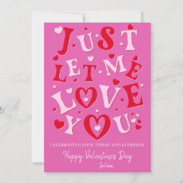 Låt mig bara älska dig rosa hjärtan Alla hjärtans  Julkort