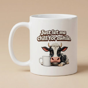 Låt mig bara svalka ett tag. Rolig ko Kaffemugg