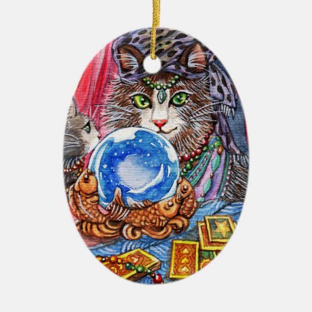 Låt mig berätta din förmögenhet julgransprydnad keramik (Framsidan)