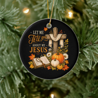 Låt mig berätta om min Jesus kristen Julgransprydnad Keramik