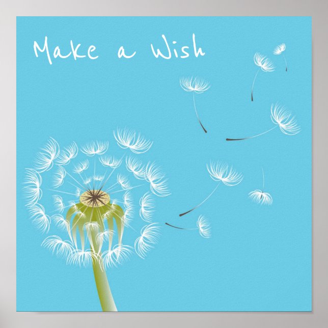 Låt mig citera Dandelion himlar blå och vit Poster (Framsidan)