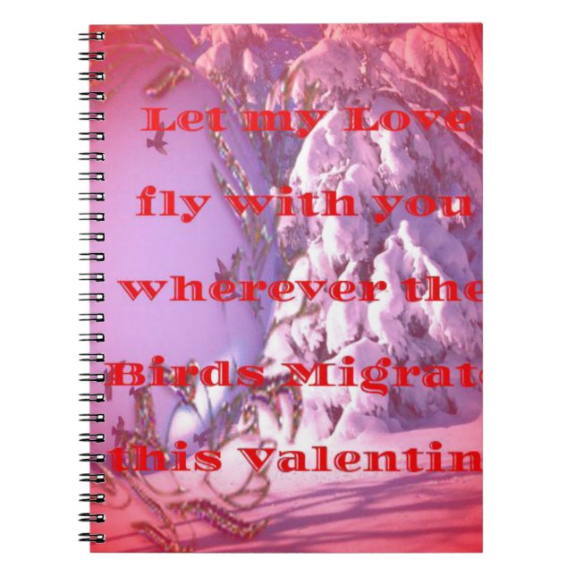 Låt mig flyga med dig till valentine.png anteckningsbok med spiral (Framsidan)