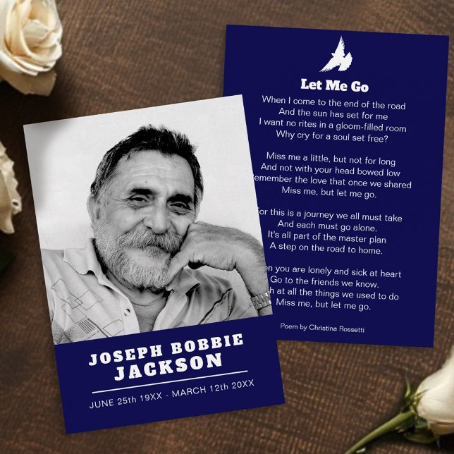 Låt mig gå till vit dovbön/dikt-kort visitkort (Skapare uppladdad)